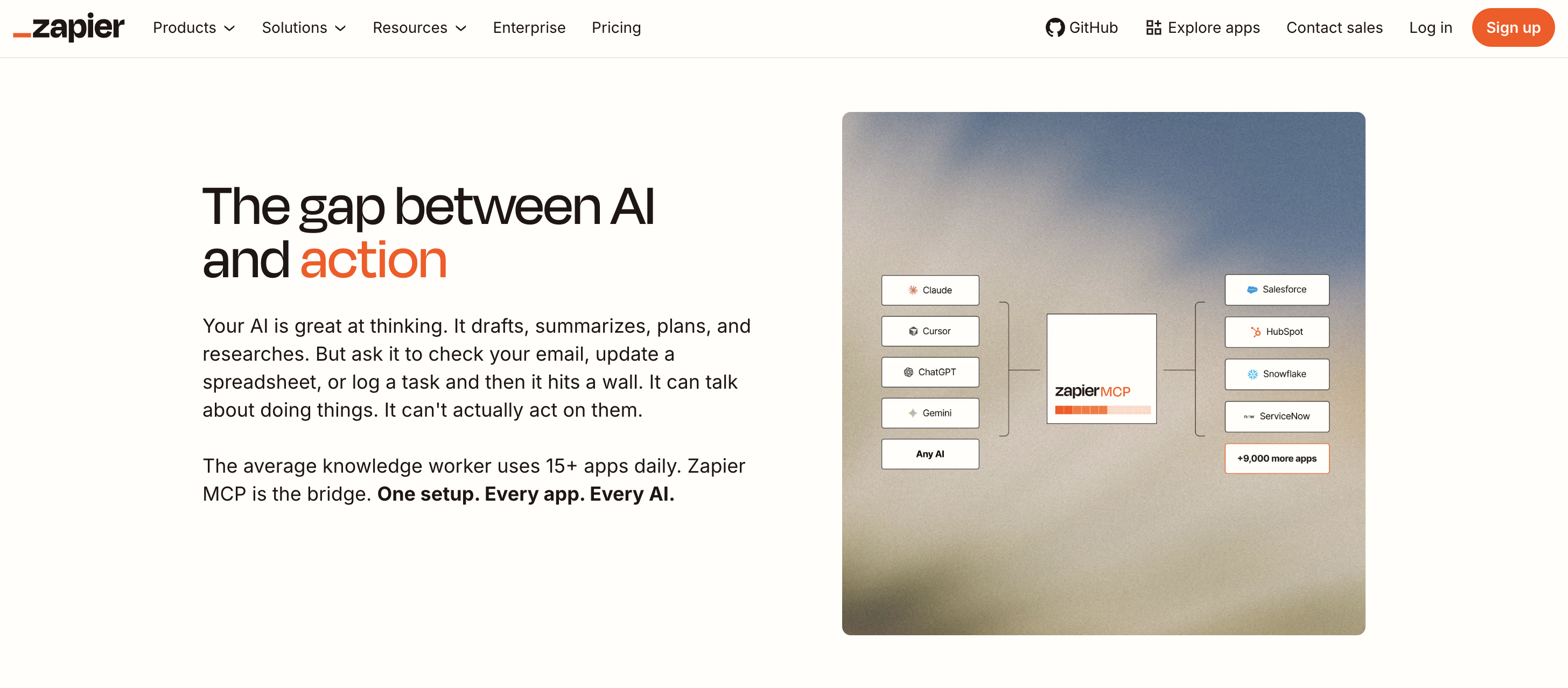 Zapier's MCP landing page