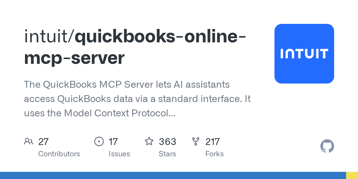 Intuit’s open-source QuickBooks Online MCP server on GitHub