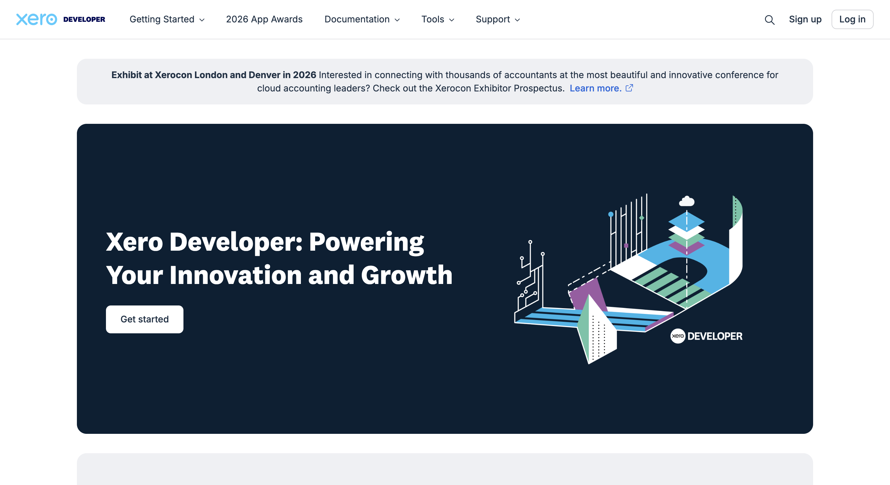 Xero Developer home page used to create a Xero MCP Custom Connection.